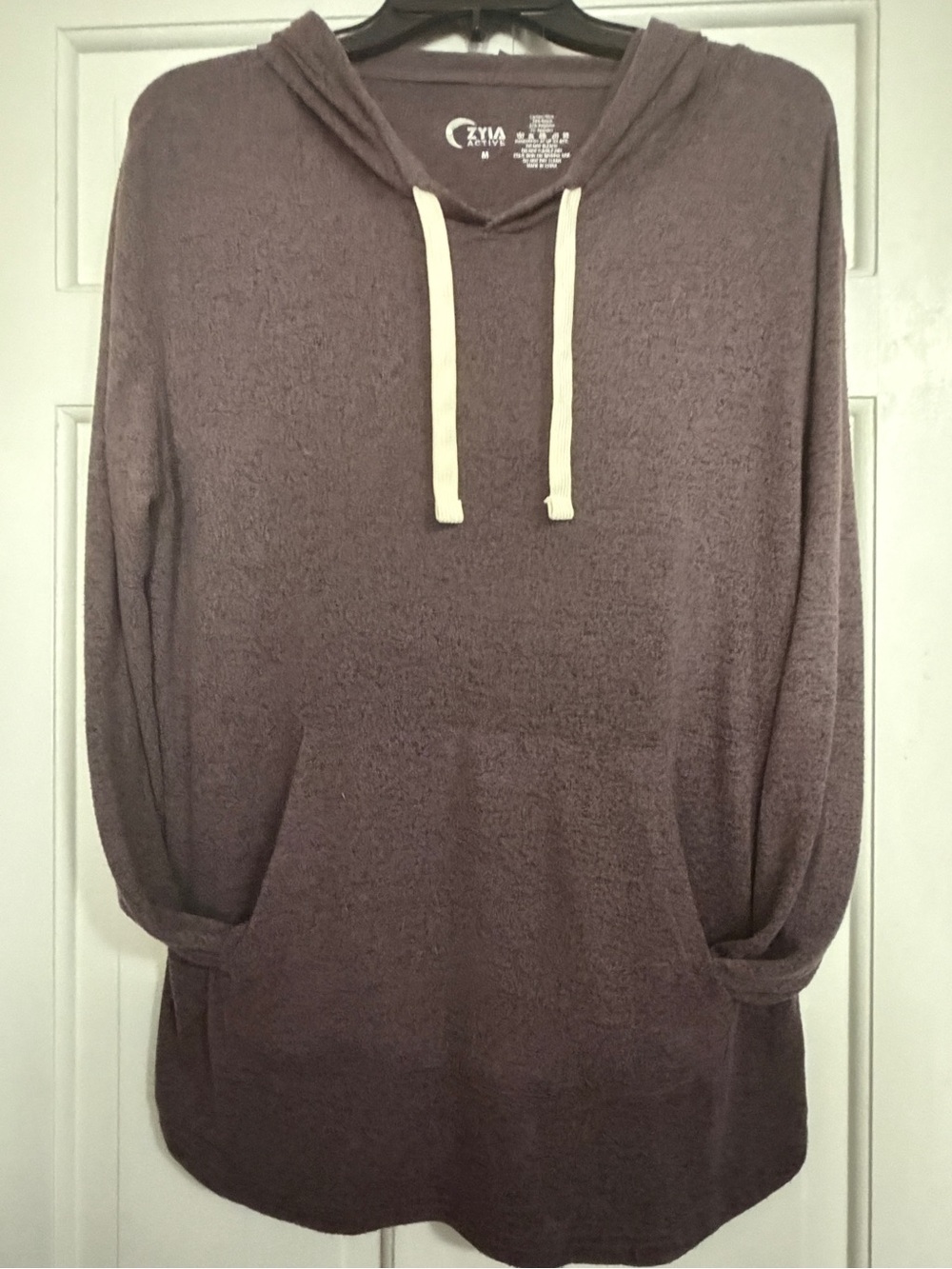 ZYIA Active Lavender Mauve color Hooded Pullover Sweatshirt with Drawstring